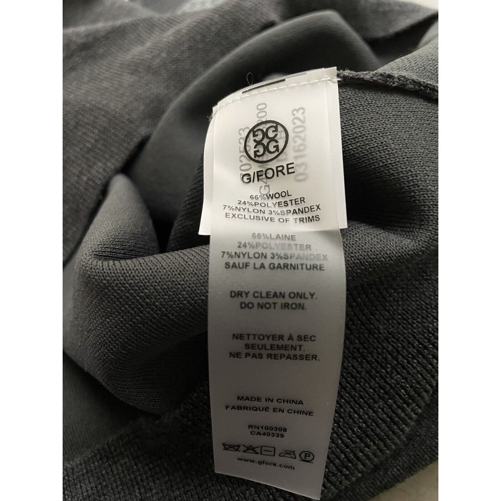 G/Fore G4 Golf Sweater‎ Sleeve Logo 1/4 Zip Small Charcoal Wool NWT MSRP $255 - Picture 6 of 6
